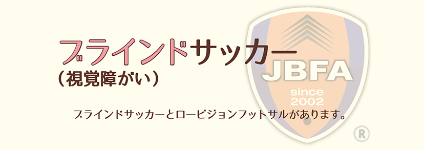ブラインドサッカー（視覚障がい）ブラインドサッカーとロービジョンフットサルがあります。