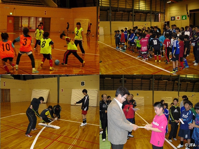 JFAファミリーフットサルフェスティバル　北海道名寄市の名寄市スポーツセンターアリーナに、約140人が参加！