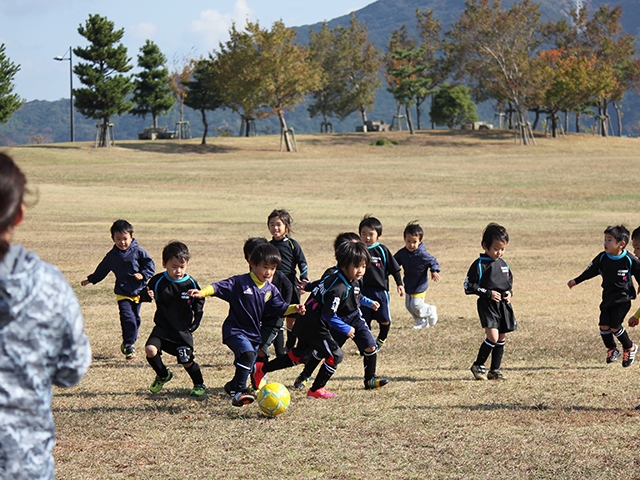 JFAキッズ(U-6/8/10)サッカーフェスティバル 徳島県鳴門市の鳴門ウチノ海総合公園に、580人が参加!