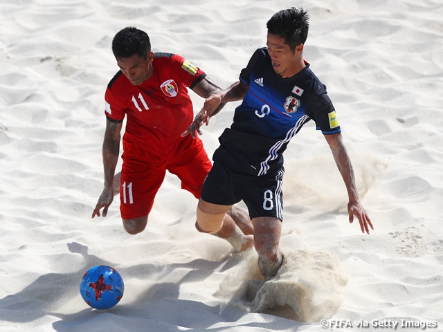 Japan Beach Soccer National Team suffer bitter defeat 3-4 after levelling twice against previous runners-up in second group-stage match ~ FIFA Beach Soccer World Cup Bahamas 2017 ~