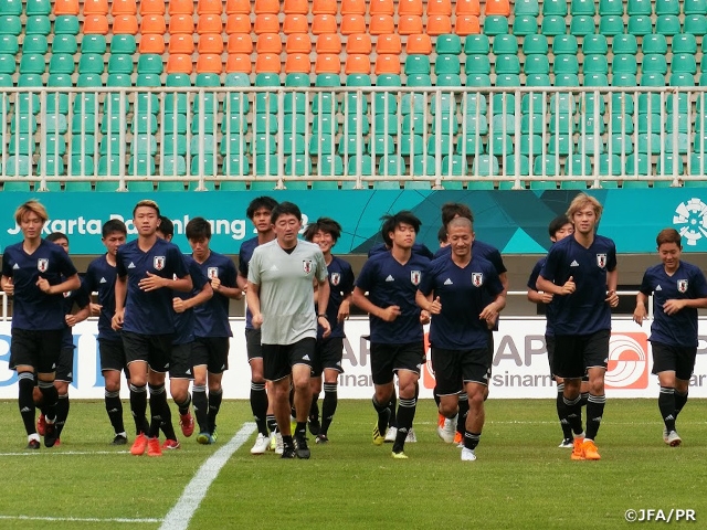U-21日本代表、準々決勝を前に公式練習 ~第18回アジア競技大会(2018/ジャカルタ・パレンバン)