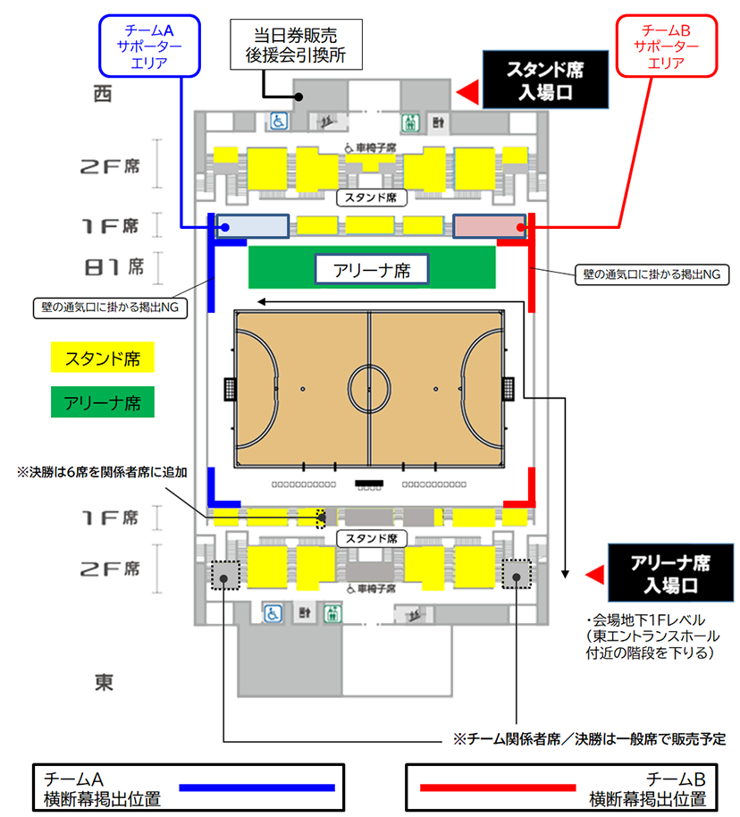 準々決勝・準決勝 席割り図