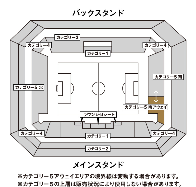 カテゴリー5 南アウェイエリア座席図