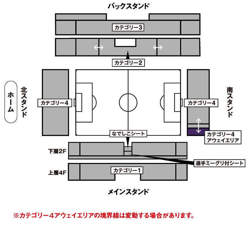 カテゴリー4 アウェイエリア座席図