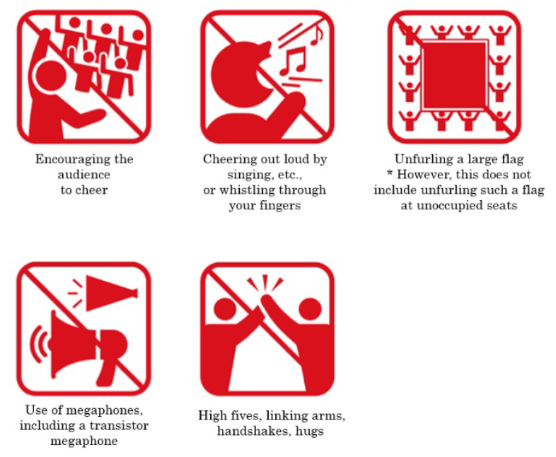 Prohibited Conduct at the Stadium(areas where vocal support (cheering, etc.) is not permitted)