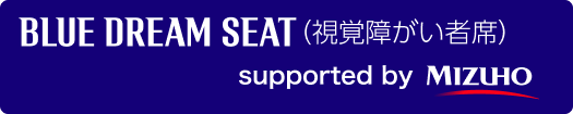BLUE DREAM SEAT（視覚障がい者席）supported by MIZUHO（別ウィンドウで開く）