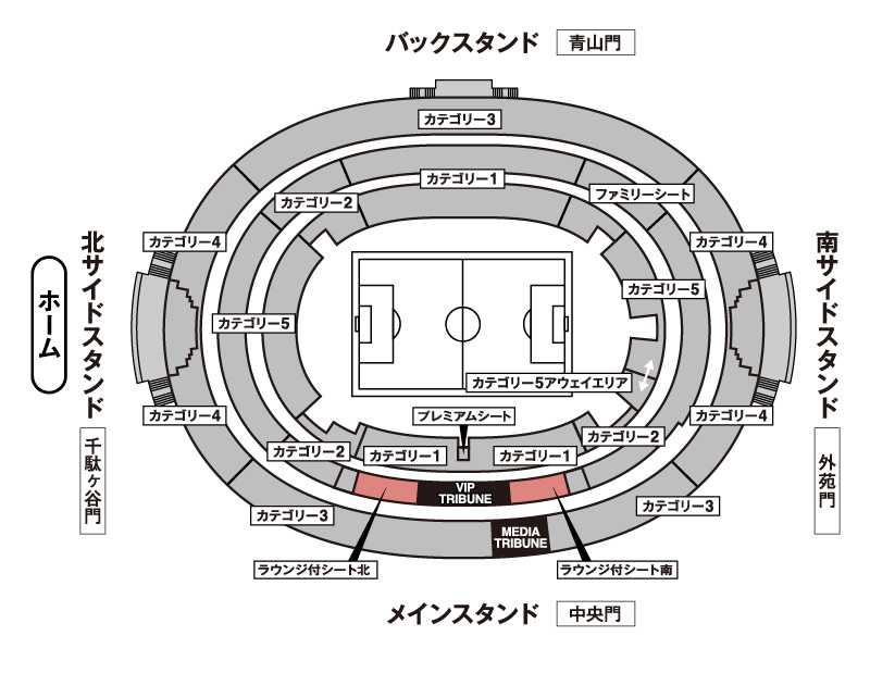 ラウンジ付きシート北・南座席図